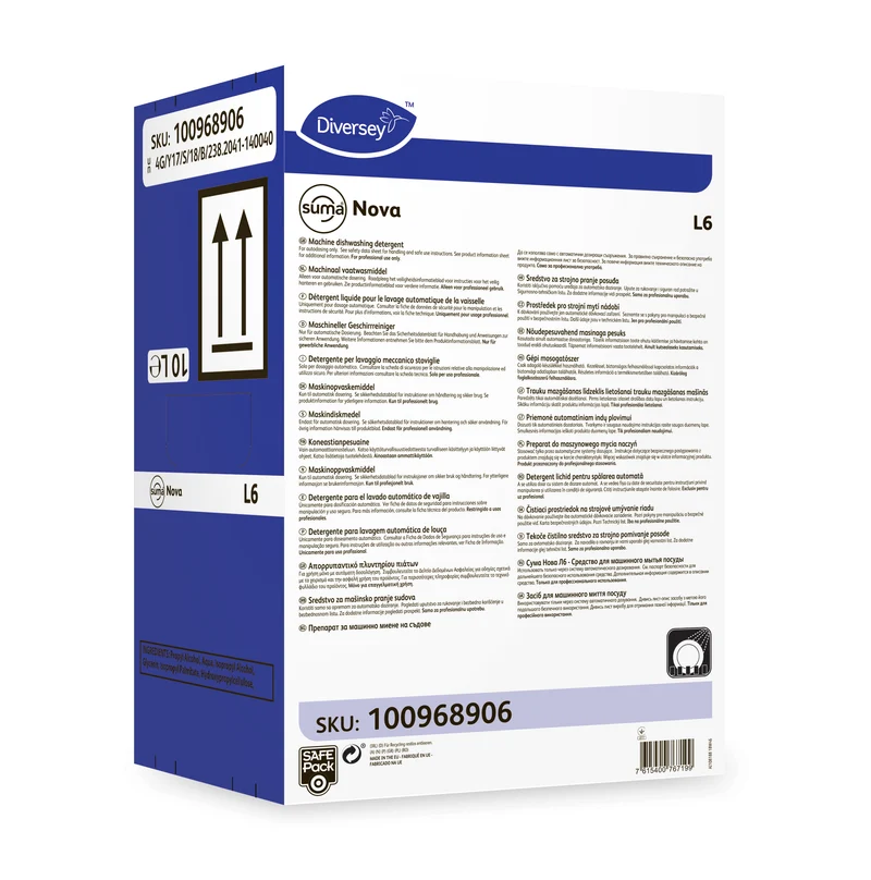 Detergente lavastoviglie per acque dure Diversey Suma Nova L6 10 litri DISPONIBILE IN 7 GIORNI LAVORATIVI