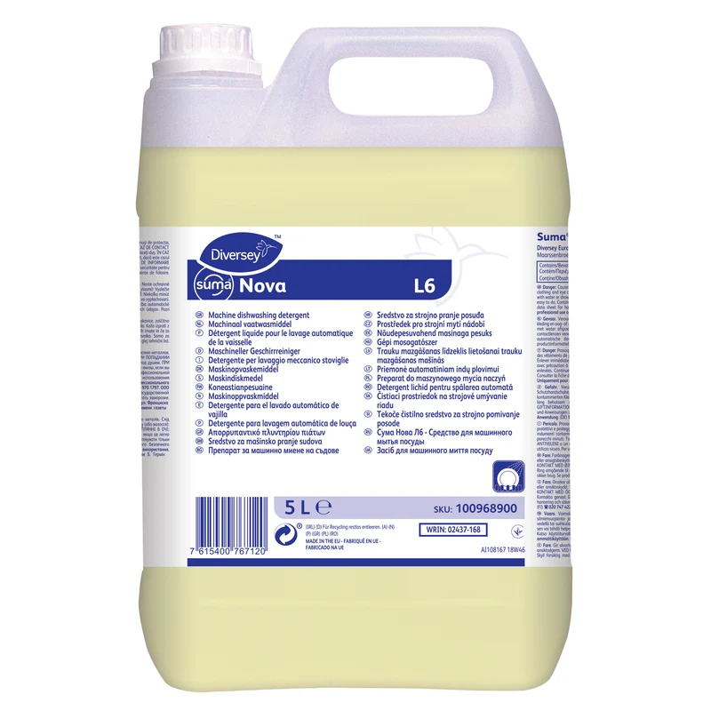 Detergente lavastoviglie per acque dure Diversey Suma Nova L6 2x5 litri DISPONIBILE IN 7 GIORNI LAVORATIVI