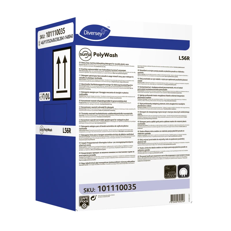 Detergente energico lavastoviglie per plastica Diversey Suma Polywash L56R 10 litri DISPONIBILE IN 7 GIORNI LAVORATIVI