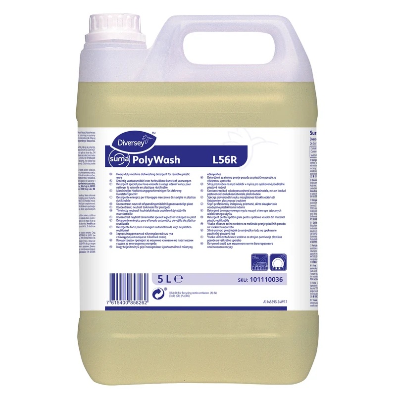 Detergente energico lavastoviglie per plastica Diversey Suma Polywash L56R 2x5 litri DISPONIBILE IN 7 GIORNI LAVORATIVI