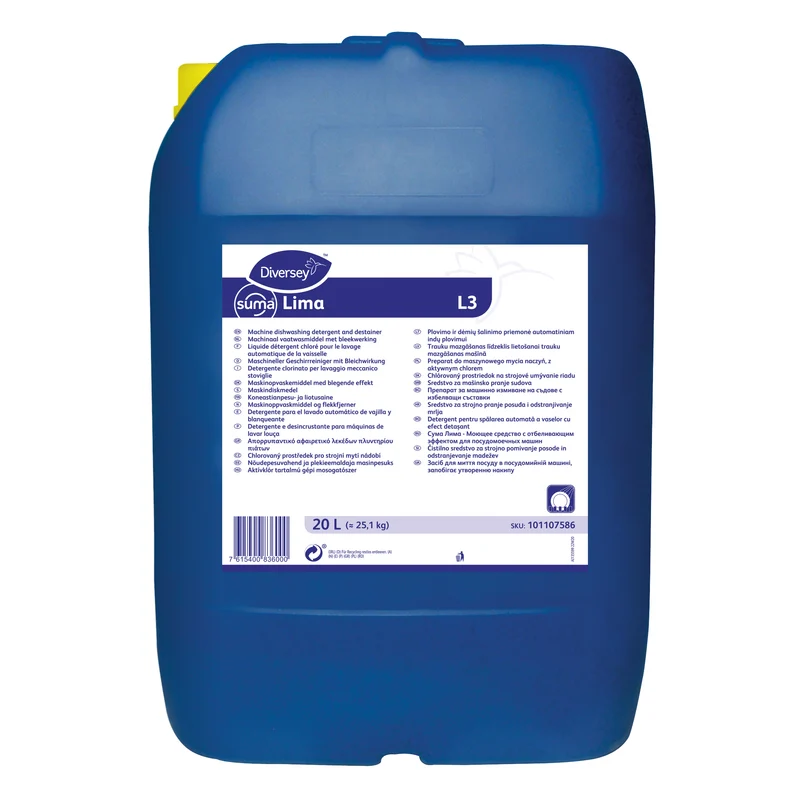 Detergente clorinato lavastoviglie acque medie Diversey Suma Lima L3 20 litri DISPONIBILE IN 7 GIORNI LAVORATIVI