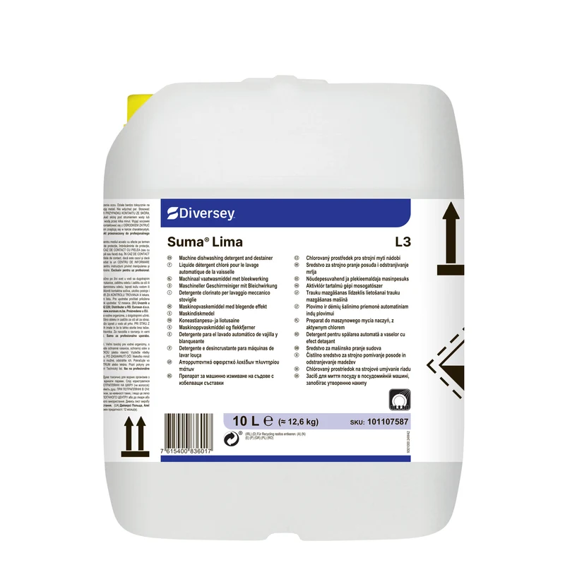 Detergente clorinato lavastoviglie acque medie Diversey Suma Lima L3 10 litri DISPONIBILE IN 7 GIORNI LAVORATIVI