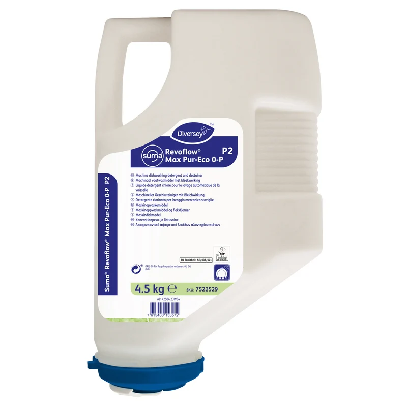 Detergente lavastoviglie per acque dolci Diversey Suma Revoflow Max Pur-Eco 0-P P2 4,5 kg DISPONIBILE IN 7 GIORNI LAVORATIVI