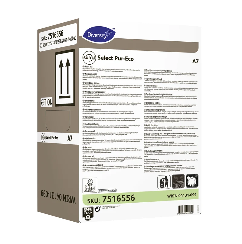 Brillantante neutro concentrato Diversey Suma Select Pur-Eco A7 10 litri DISPONIBILE IN 7 GIORNI LAVORATIVI