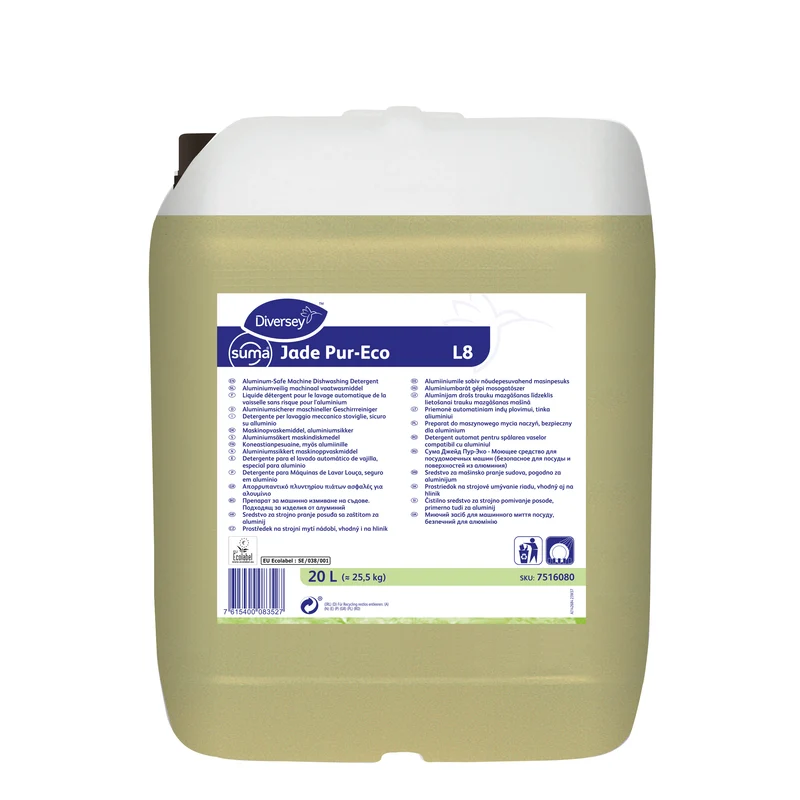 Detergente lavastoviglie per acque medio-dure Diversey Suma Jade Pur-Eco L8 10 litri DISPONIBILE IN 7 GIORNI LAVORATIVI