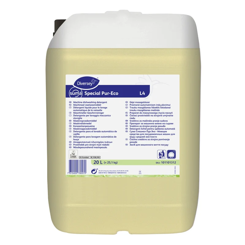 Detergente lavastoviglie per acque medie Diversey Suma Special Pur-Eco L4 20 litri DISPONIBILE IN 7 GIORNI LAVORATIVI