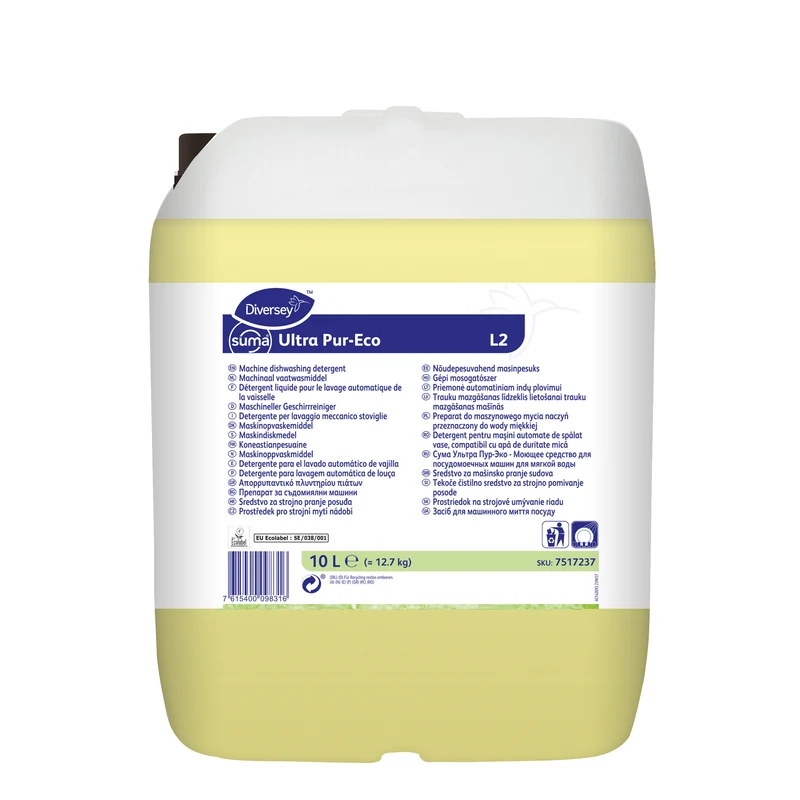 Detergente lavastoviglie per acque dolci Diversey Suma Ultra Pur-Eco L2 10 litri DISPONIBILE IN 7 GIORNI LAVORATIVI