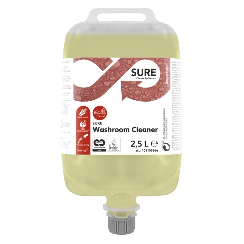 Detergente quotidiano per bagno in QuattroSelect Diversey SURE Washroom Cleaner QS 2,5 litri DISPONIBILE IN 7 GIORNI LAVORATIVI