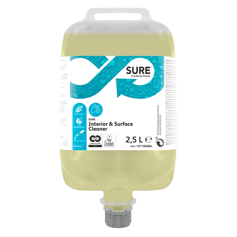 Detergente multiuso in cartuccia QuattroSelect Diversey SURE Interior & Surface Cleaner QS 2x2,5 litri DISPONIBILE IN 7 GIORNI LAVORATIVI