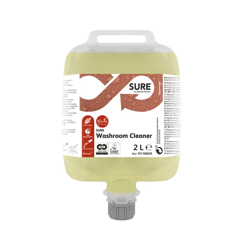 Detergente quotidiano per bagno in Divermite Diversey SURE Washroom Cleaner DVM 2 litri DISPONIBILE IN 7 GIORNI LAVORATIVI