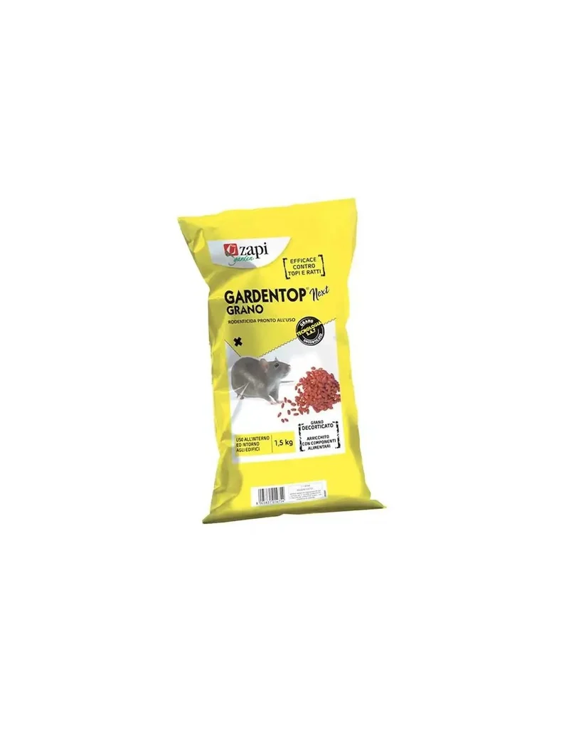 Esca rodenticida derattizzante per topi e ratti Zapi GARDENTOP Next Grano 1,53 Kg