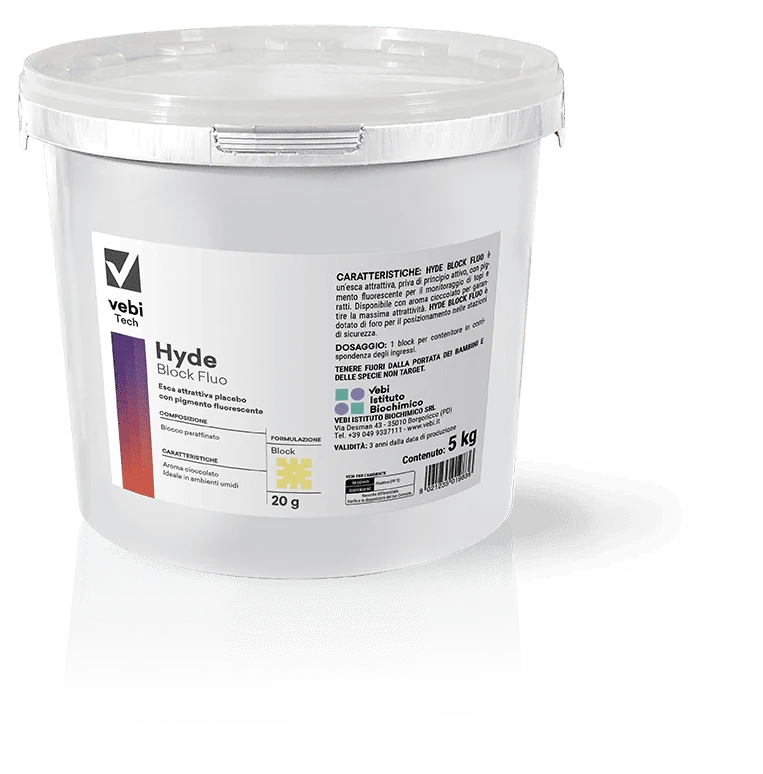 Esca attrattiva atossica per topi e ratti Vebi Hyde Block Fluo 5 kg