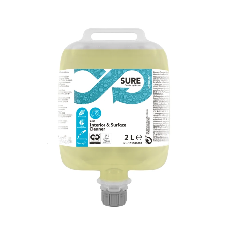Detergente multiuso in cartuccia Divermite Diversey SURE Interior & Surface Cleaner DVM 2 litri DISPONIBILE IN 7 GIORNI LAVORATIVI
