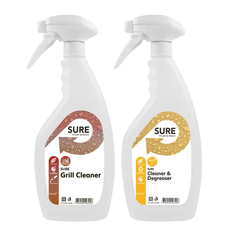 Flaconi vuoti da 750ml con spuzzatore Diversey Flaconi con spruzzatore per SURE Grill & Degreaser 6 pezzi DISPONIBILE IN 7 GIORNI LAVORATIVI