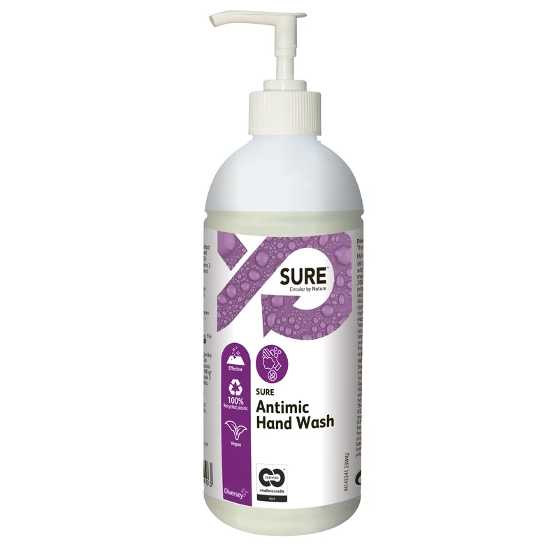 Sapone lavamani disinfettante vegetale Diversey SURE Antimic Hand Wash 6x500 ml DISPONIBILE IN 7 GIORNI LAVORATIVI