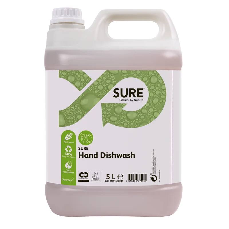 Detergente ecologico per lavaggio manuale stoviglie Diversey SURE Hand Dishwash 5 litri DISPONIBILE IN 7 GIORNI LAVORATIVI