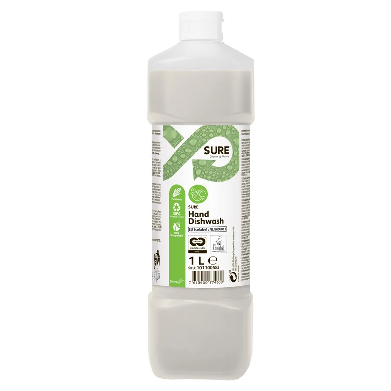 Detergente ecologico per lavaggio manuale stoviglie Diversey SURE Hand Dishwash 1 litro DISPONIBILE IN 7 GIORNI LAVORATIVI