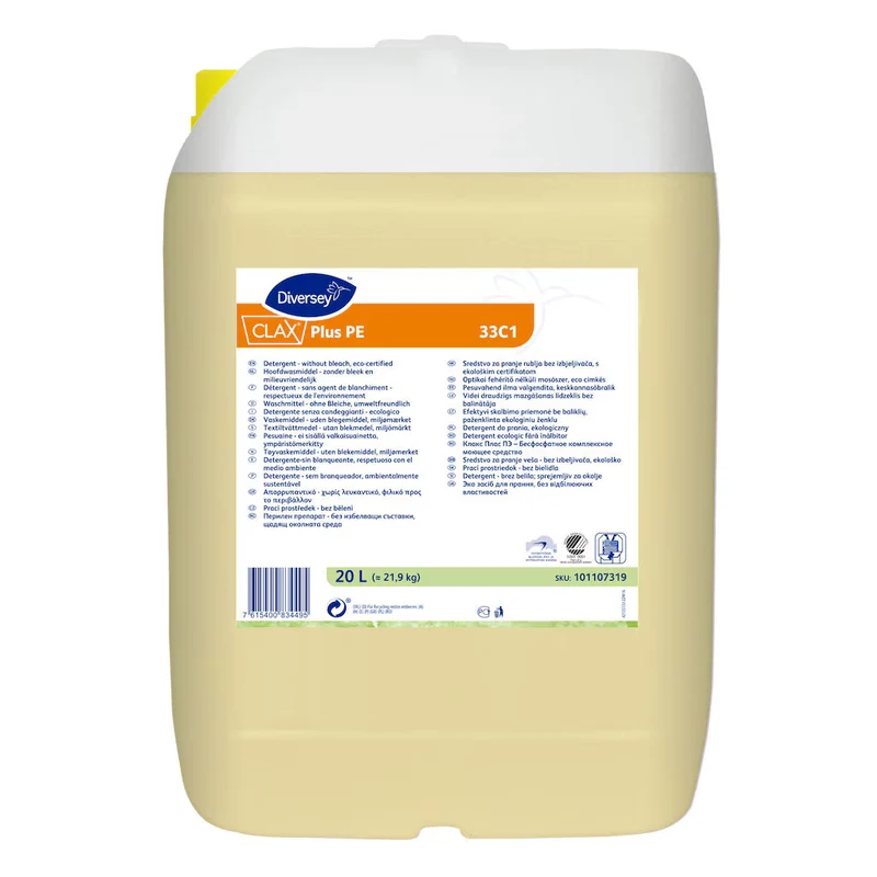 Detergente lavanderia senza candeggianti Diversey Clax Plus Pur-Eco 33C1 20 lt