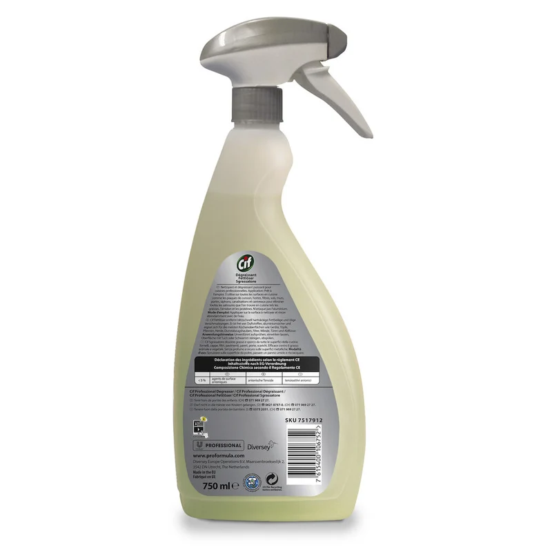 Detergente sgrassante per cucina Diversey Cif Sgrassatore 6X750 ml