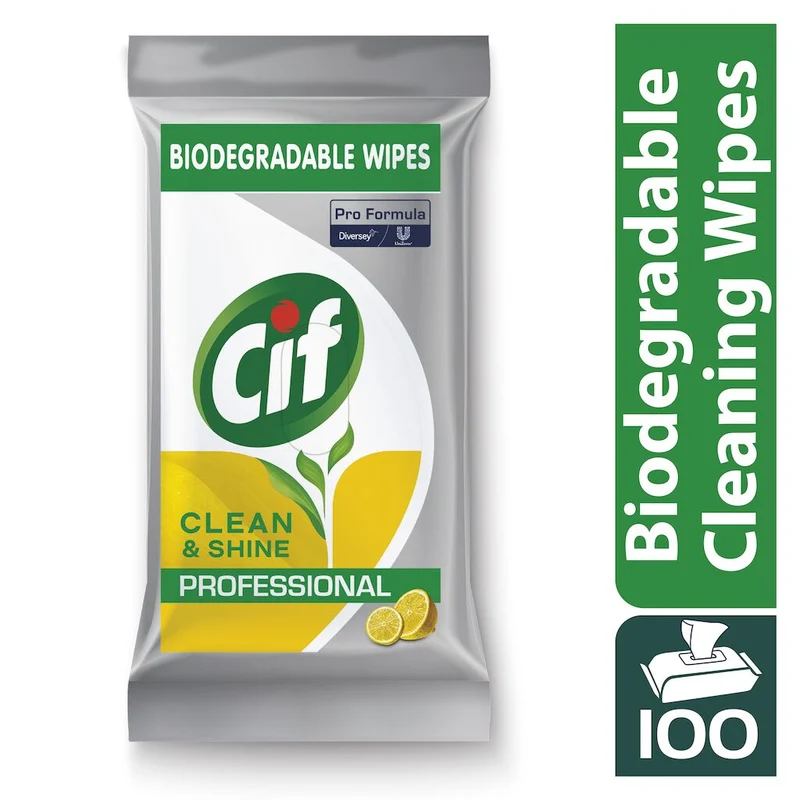 Salviette detergenti e igienizzanti Diversey Cif Pro Formula Clean & Shine 100 pz