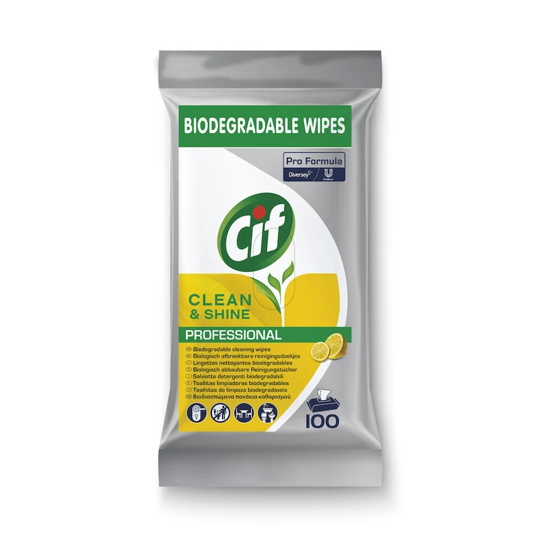 Salviette detergenti e igienizzanti Diversey Cif Pro Formula Clean & Shine 100 pz