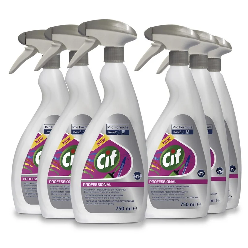 Detergente per pulizia inchiostro e unto Cif Heavy Duty Cleaner 6x750 ml