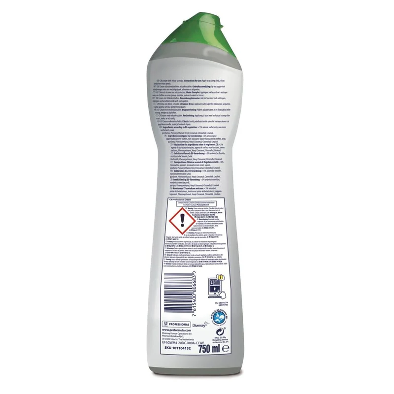 Detergente liquido cremoso per bagno e cucina Cif Crema Classica 750 ml