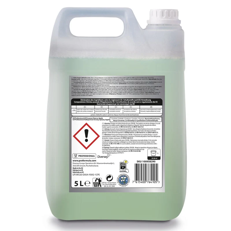 Detergente profumato per pavimenti Cif Apple Mela Verde 5L