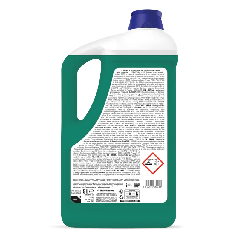 Brillantante Ecolabel per lavaggio stoviglie Sanitec Brill Green Power 5 lt