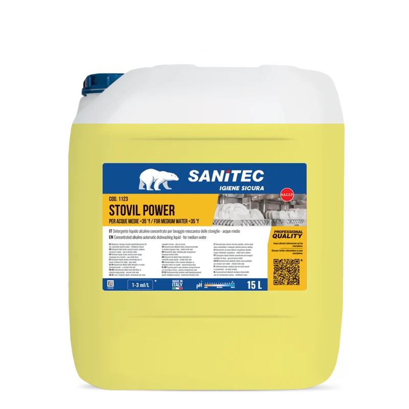 Detergente per lavaggio manuale stoviglie Sanitec Stovil Power 15 lt