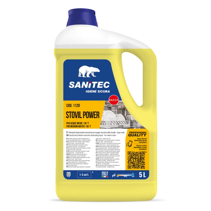 Detergente per lavaggio manuale stoviglie Sanitec Stovil Power 5 lt