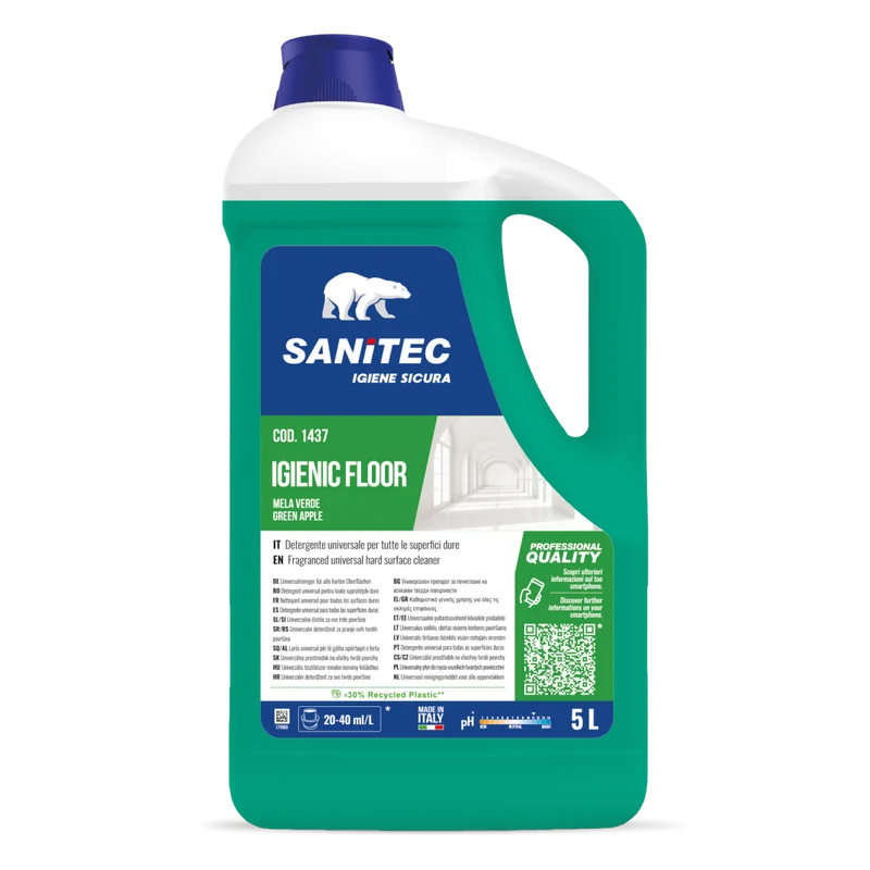 Detergente per pavimenti Sanitec Igienic Floor Mela Verde 5 litri
