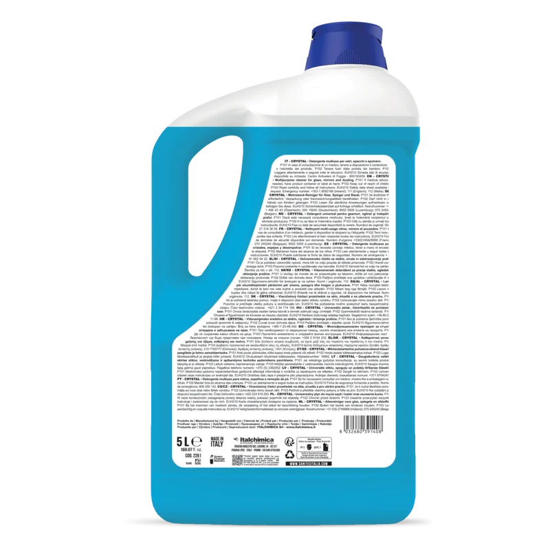 Detergente multiuso per vetri e polvere Sanitec Crystal 5 litri