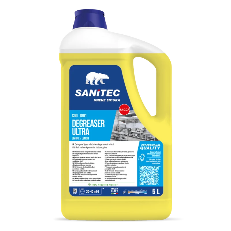 Detergente sgrassante Sanitec Degreaser Ultra Limone 5 litri