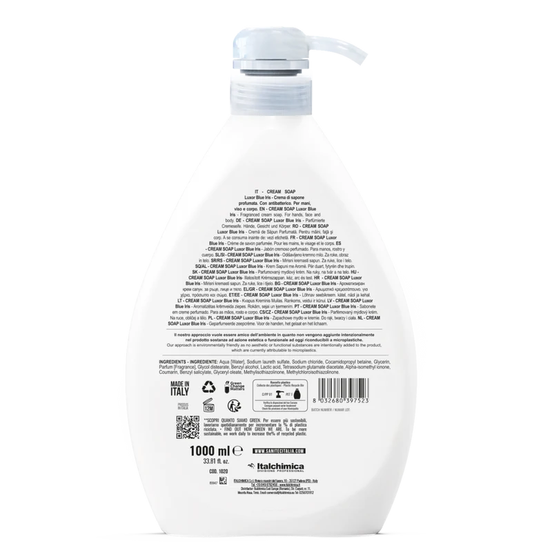 Sapone antibatterico Sanitec Cream Soap Luxor Blue Iris 5 litri
