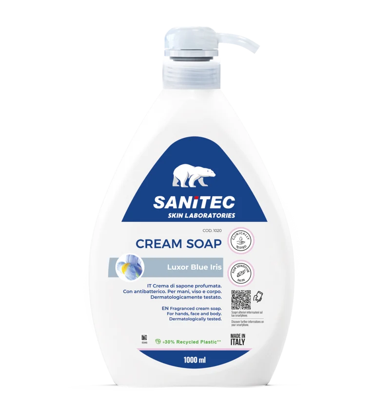 Sapone antibatterico Sanitec Cream Soap Luxor Blue Iris 1 lt