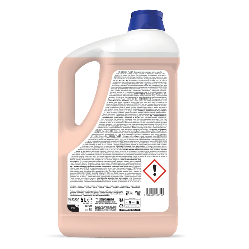 Detergente per pavimenti Sanitec Igienic Floor Pesca 5 litri