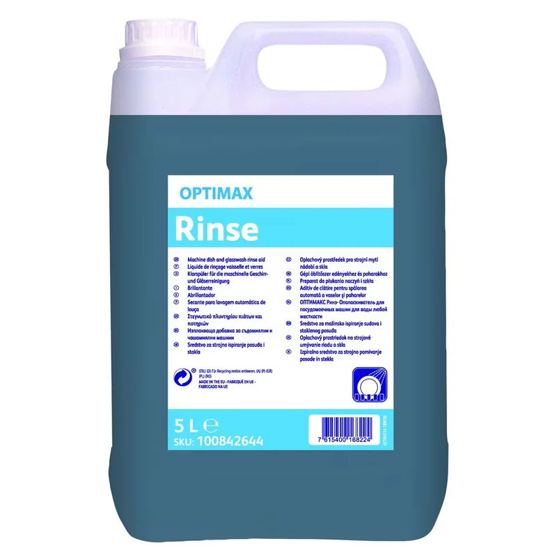 Brillantante neutro per lavastoviglie Optimax Rinse 5 litri
