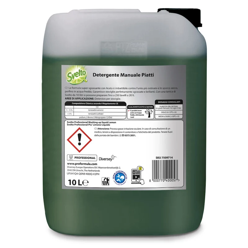 Detergente liquido per stoviglie Svelto Più Limone 10 litri