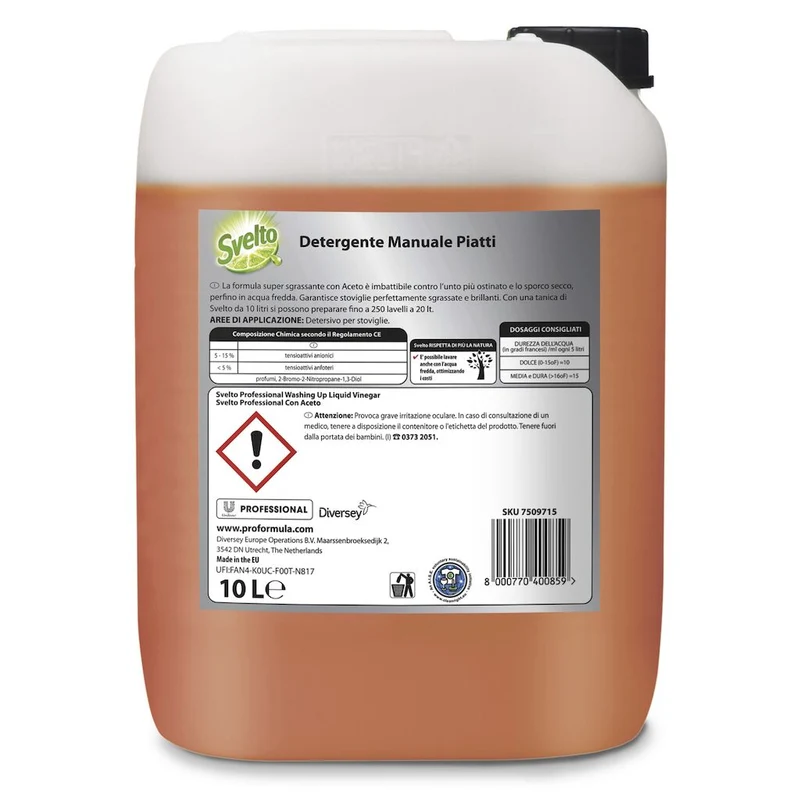 Detergente liquido per stoviglie Svelto Più Aceto 10 litri