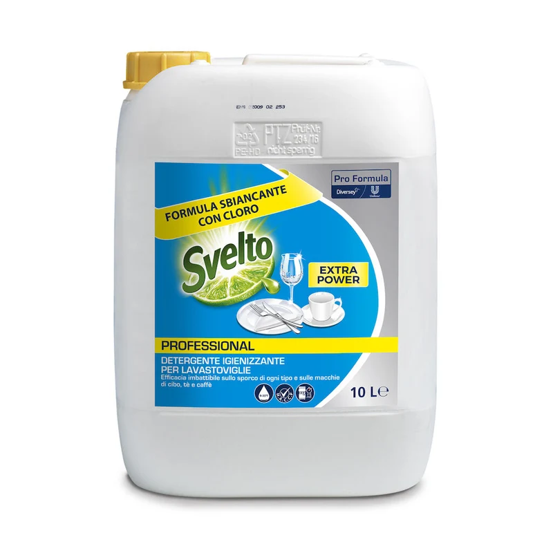 Detergente liquido clorinato per lavastoviglie Svelto Extra Power 10 litri
