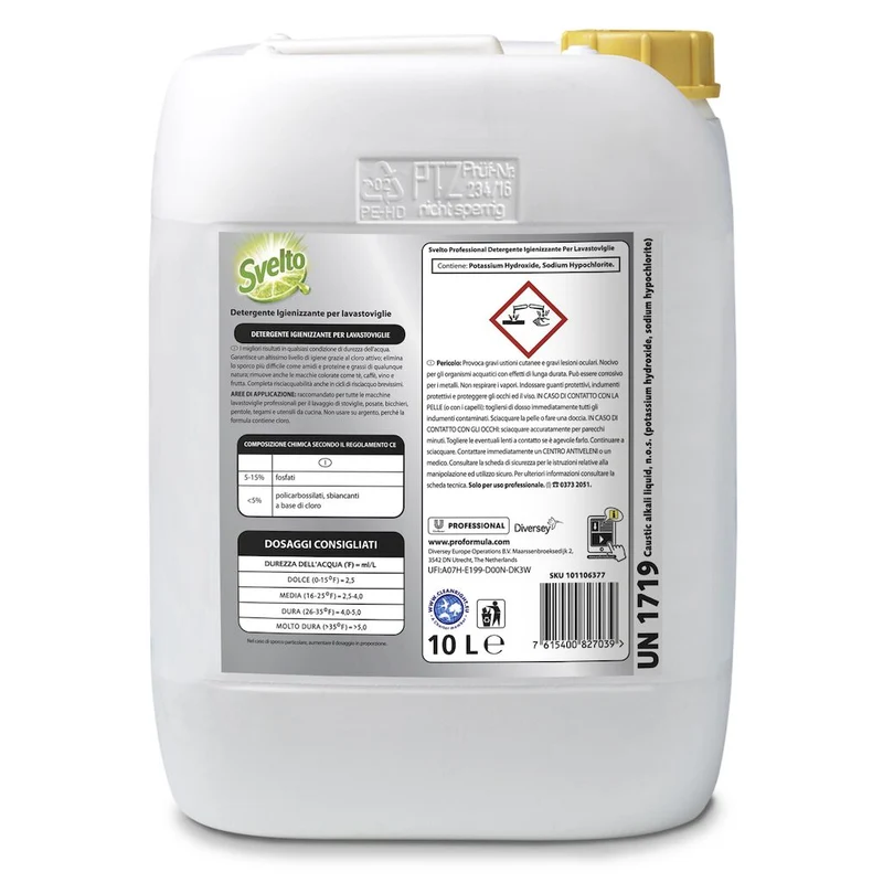 Detergente liquido clorinato per lavastoviglie Svelto Extra Power 10 litri
