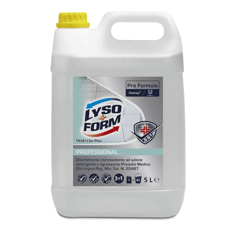 Disinfettante detergente sgrassante per pavimenti Lysoform Taski Clor Plus 5 litri