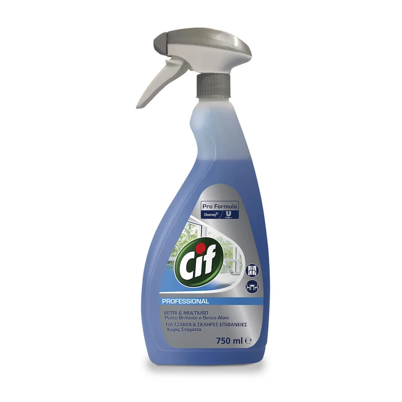 Detergente per vetri e superfici Diversey Cif Vetri e Multiuso 6X750 ml