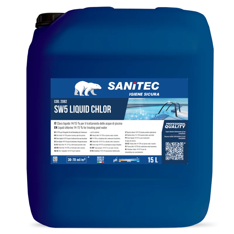 Cloro liquido per trattamento acque Sanitec SW5 Liquid Chlor 15 lt