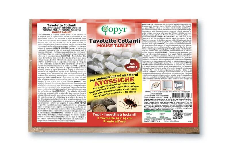 Trappola collante per topi e ratti Copyr Mouse Tablet 2 pezzi