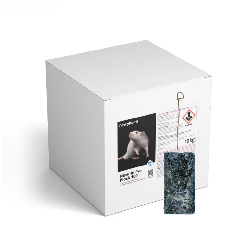 Esca rodenticida derattizzante per topi e ratti Nezumi Pro Block 10 kg
