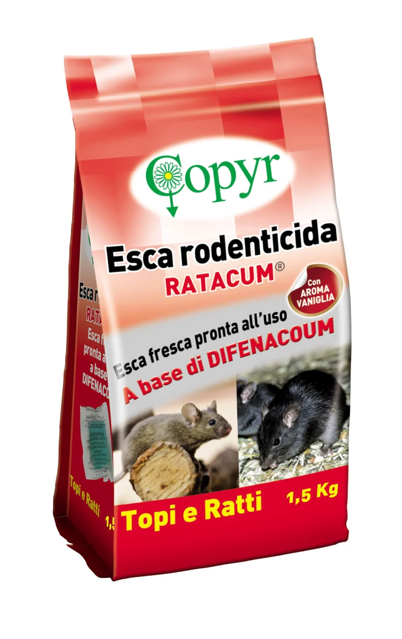 Esca rodenticida per topi e ratti Copyr Ratacum Pasta 1,5 kg