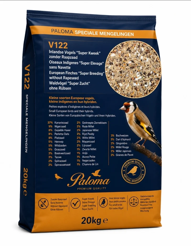 V122 Oiseaux indigènes « Super élevage » sans colza 20 kg - Paloma