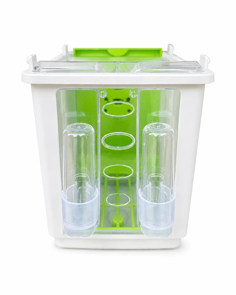 Boîte de transport avec couvercle « VERT » 1 compartiment petit plastique (NZ84) STA